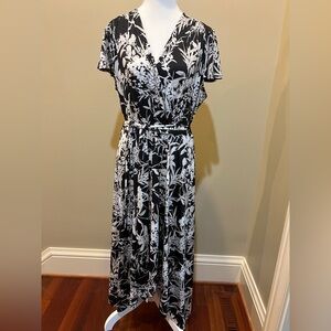 INC International Concepts Black and White Floral Maxi Dress